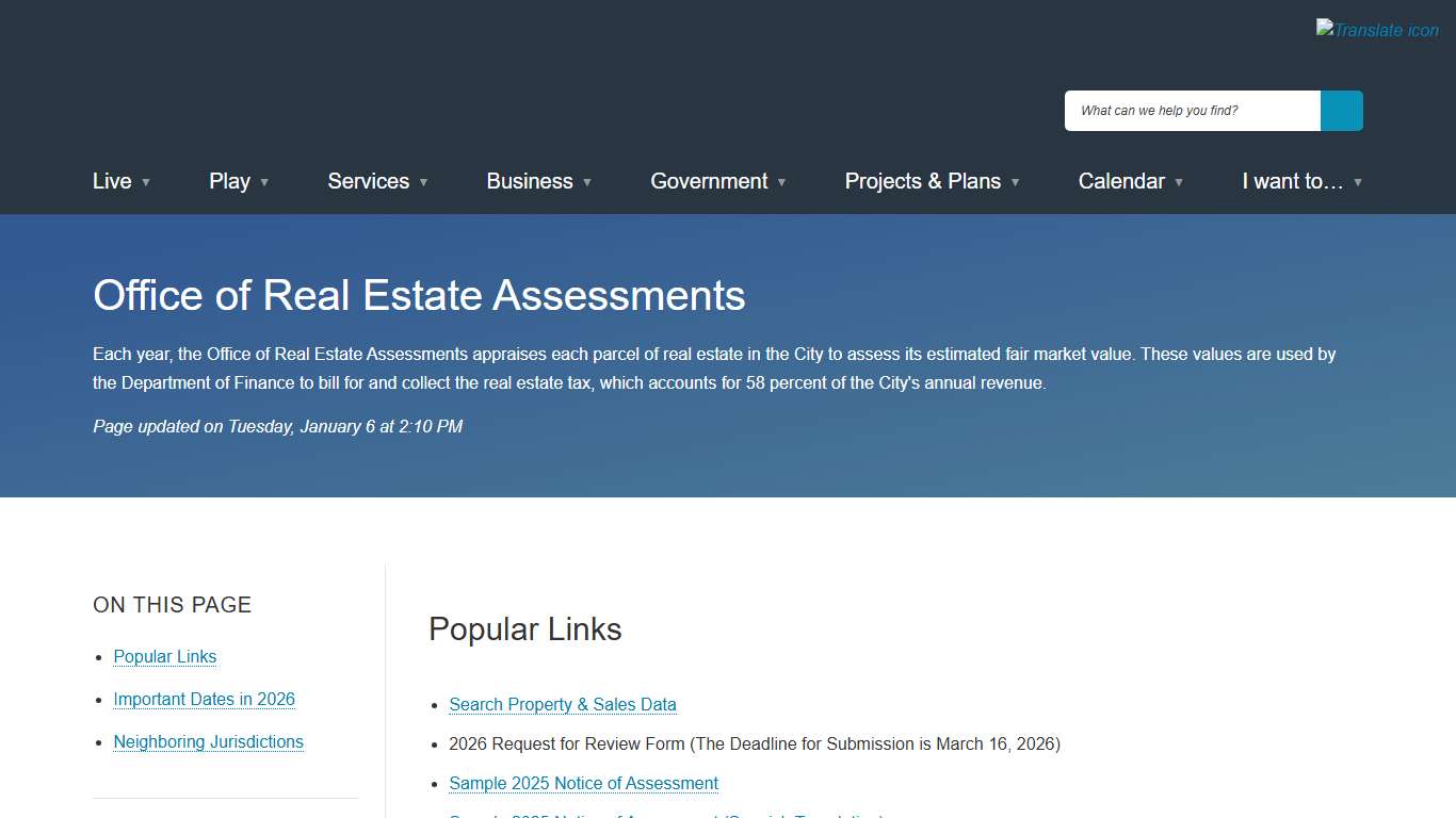 [Current] Office of Real Estate Assessments | City of Alexandria, VA