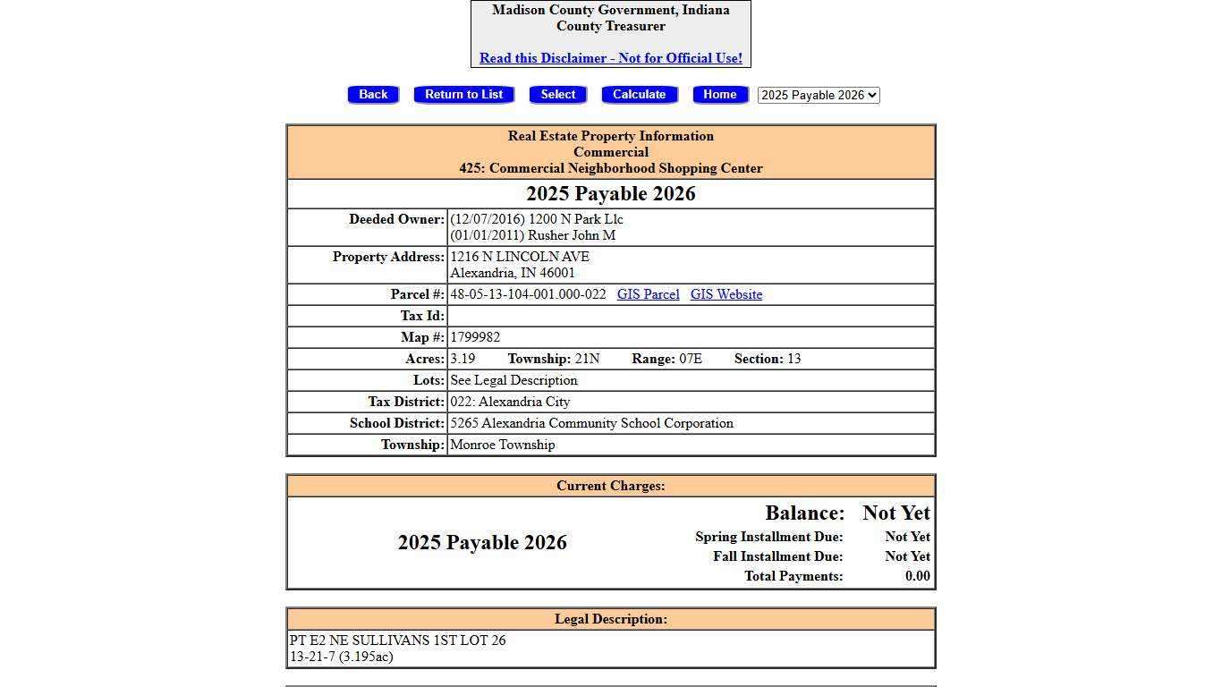 County Treasurer: Real Property Information