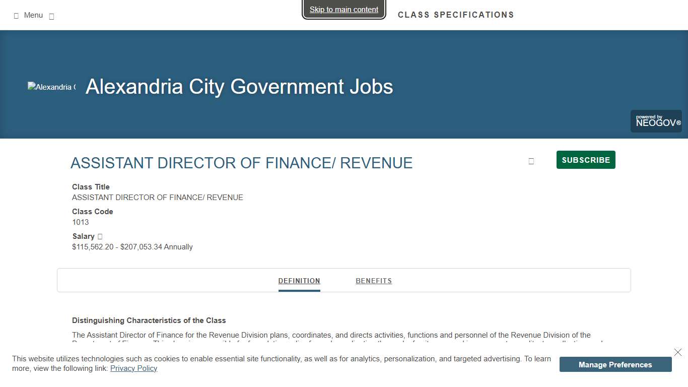Class Specifications | Alexandria City Government Jobs